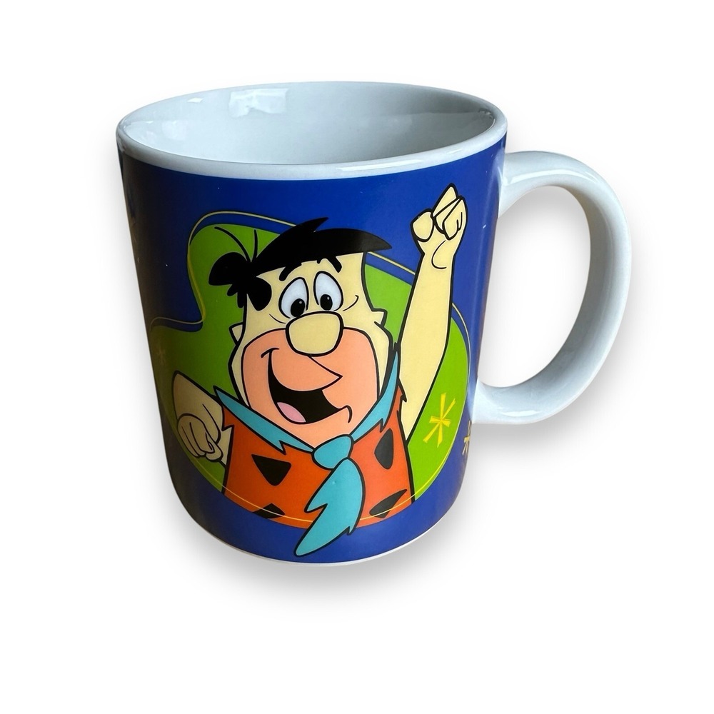 Vtg Fred Flinstone Coffee Mug Cup Cartoon Network Warner Bros Yabba Dabba Doo